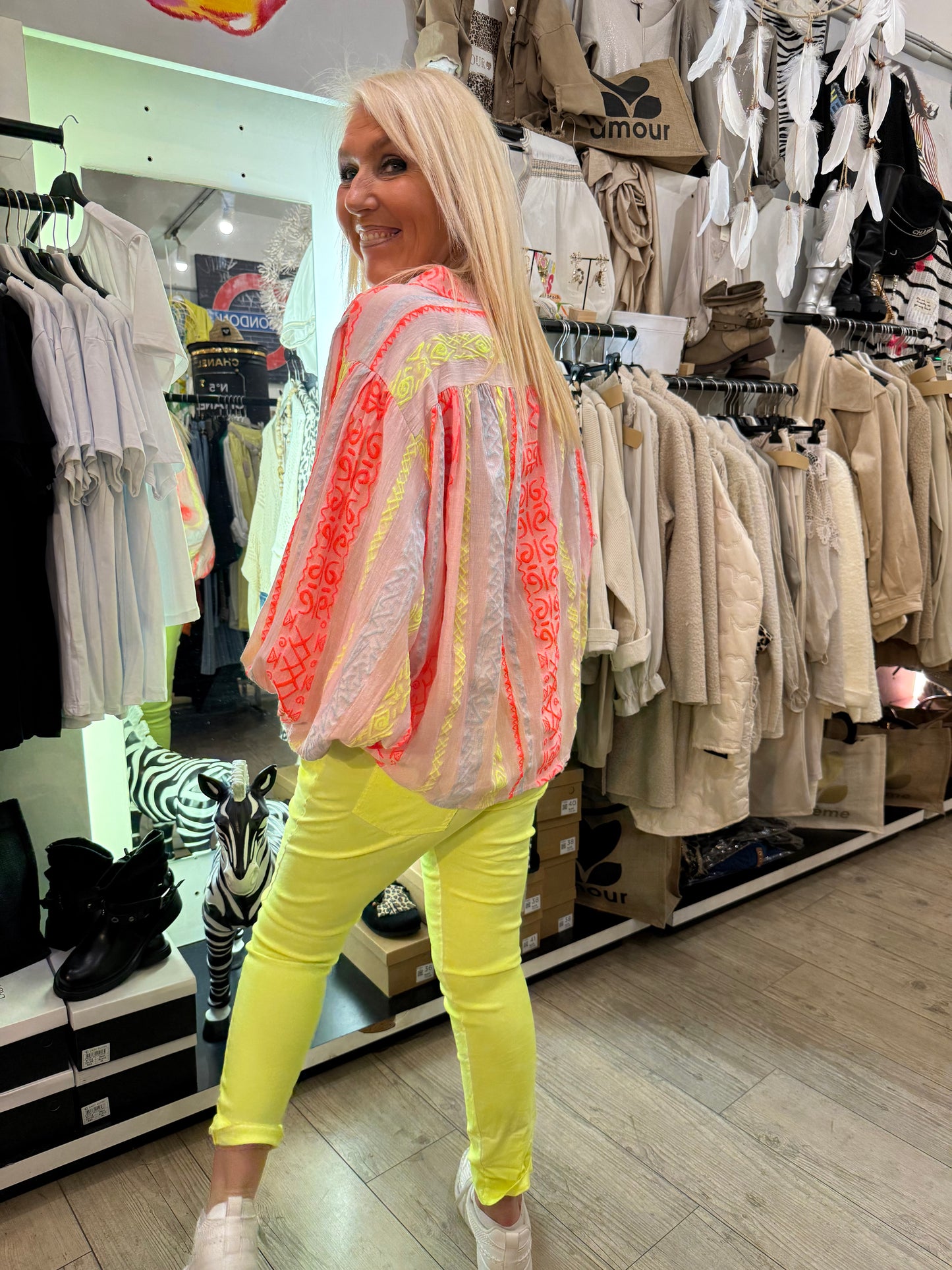 Chemise bohème fluo