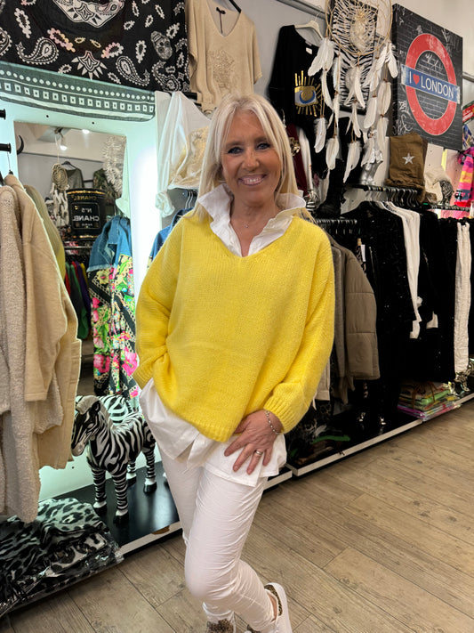 Pull chouchou jaune