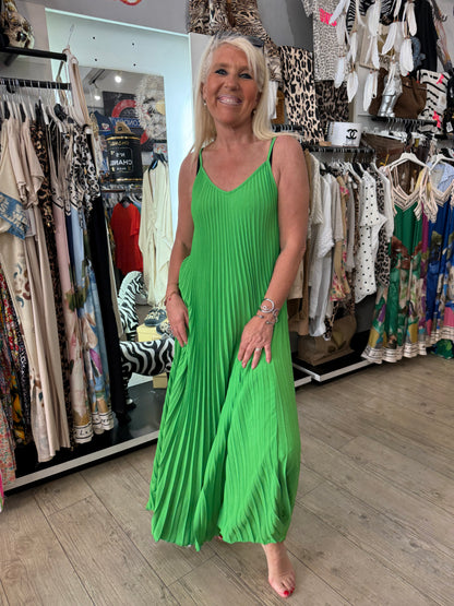 Robe plissée verte