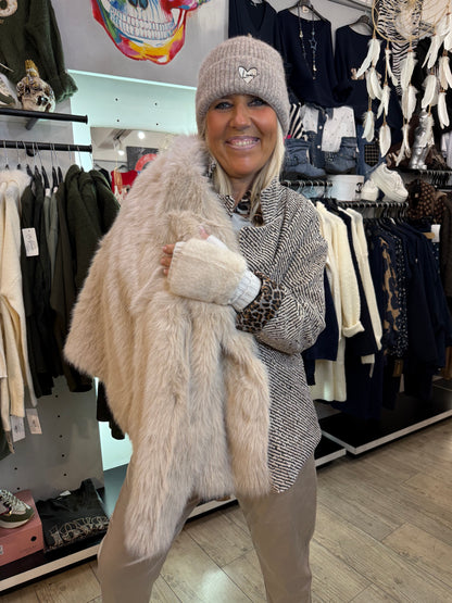 Gant mitaine beige