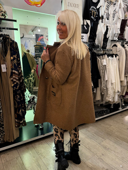 Manteau bouclette camél