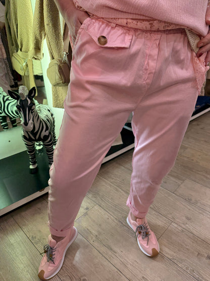Pantalon chino rose