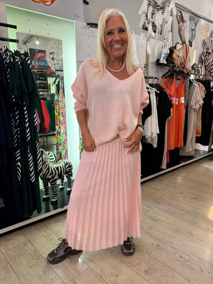 Pull chouchou rose tendre