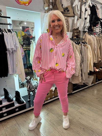 Chemise menton rose