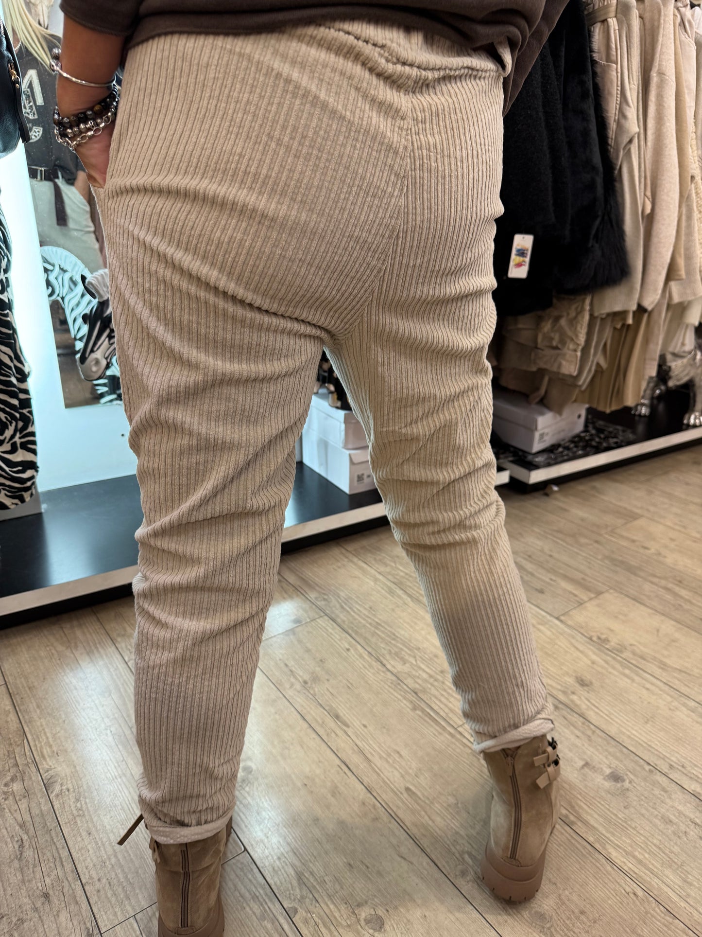 Pantalon velours pépé écru