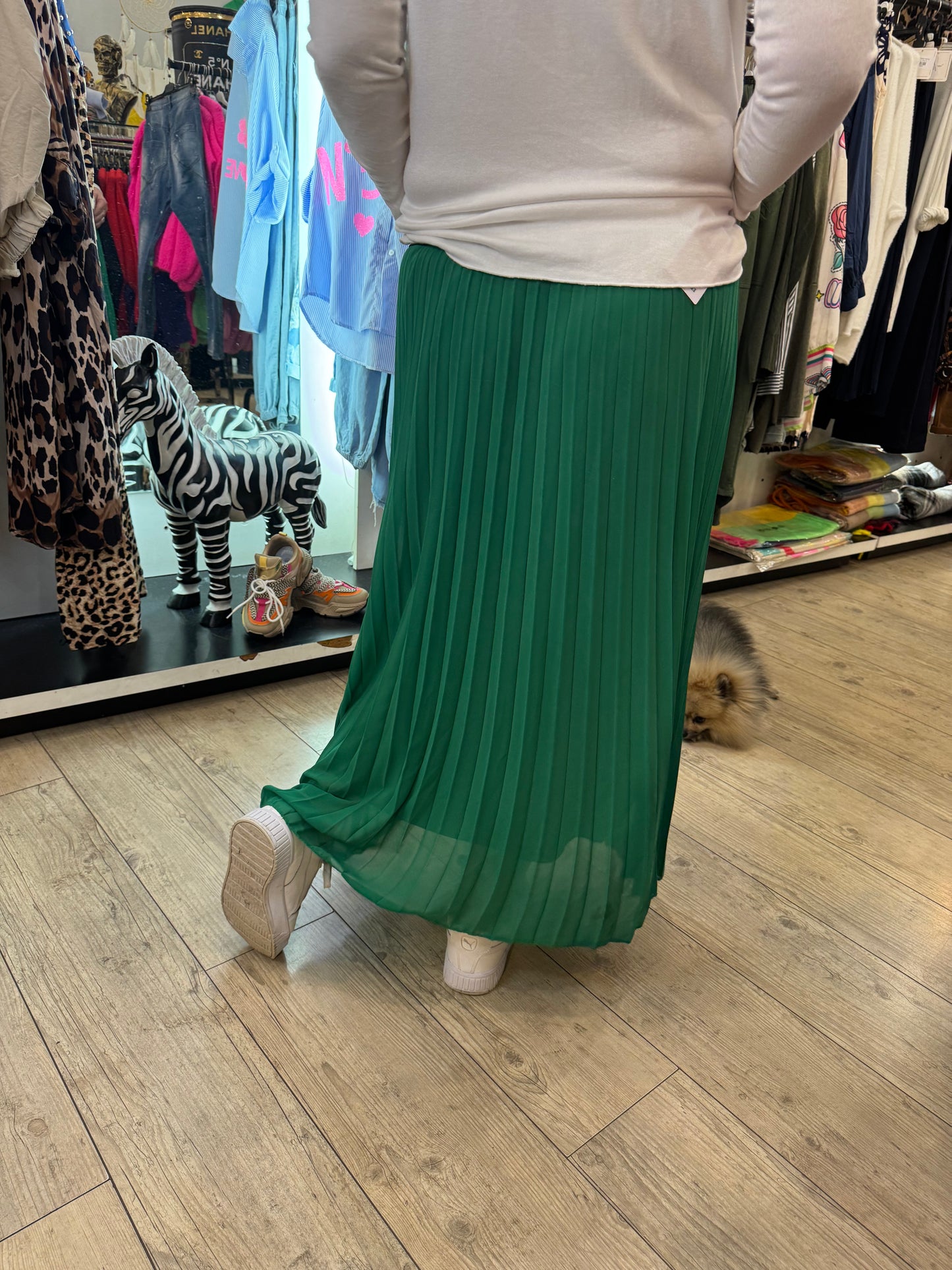 Jupe plissée verte