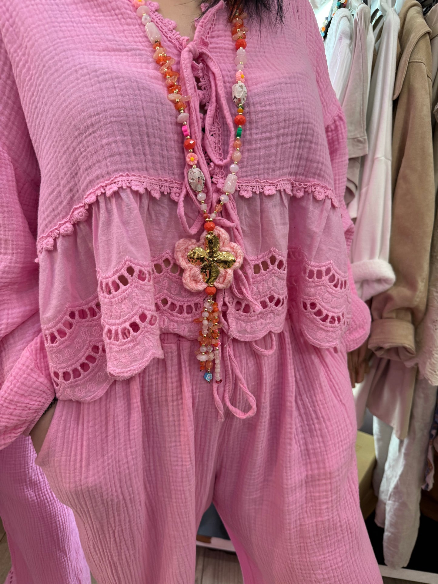 Tunique + pantalon Clara rose