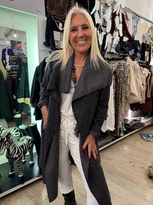 Manteau Chiné gris foncé