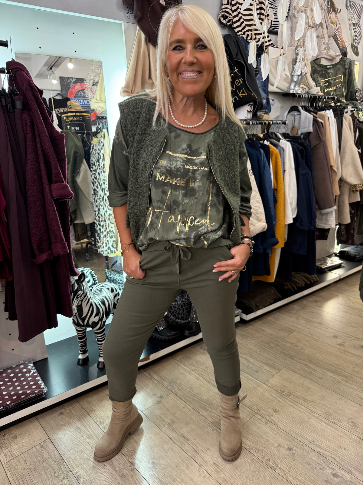 Gilet kaki zippé