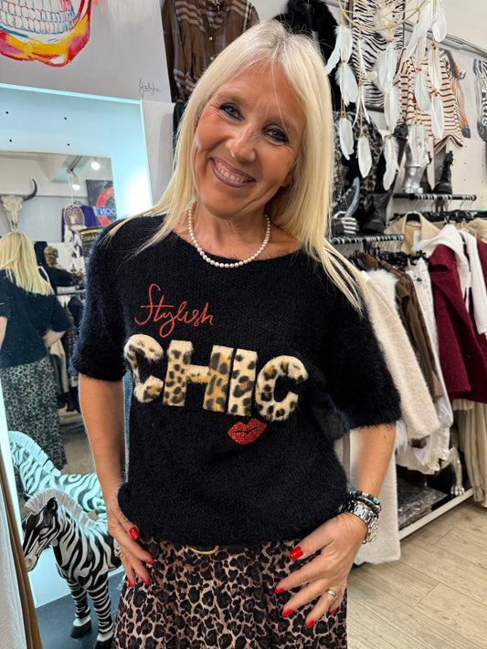 Pull styll chic noir