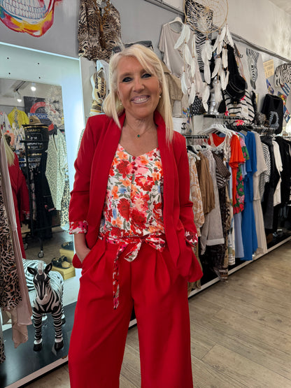 Pantalon palazzo rouge