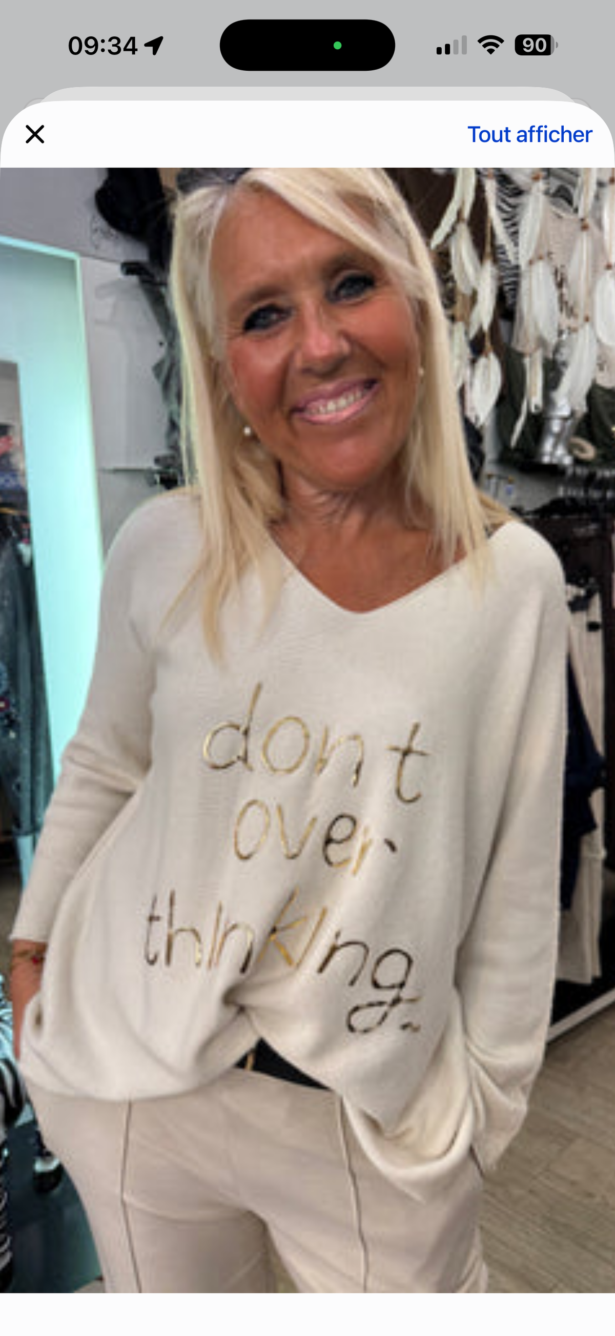 Pull beige et or