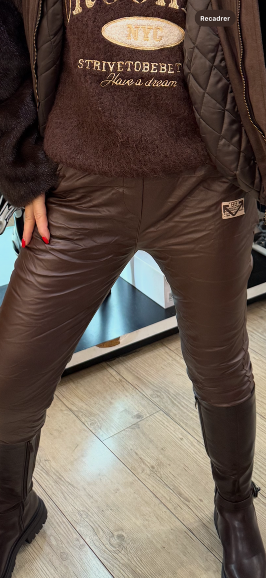 Pantalon simili choco