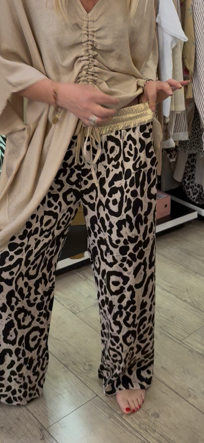 Pantalon Léo ceinture dorée