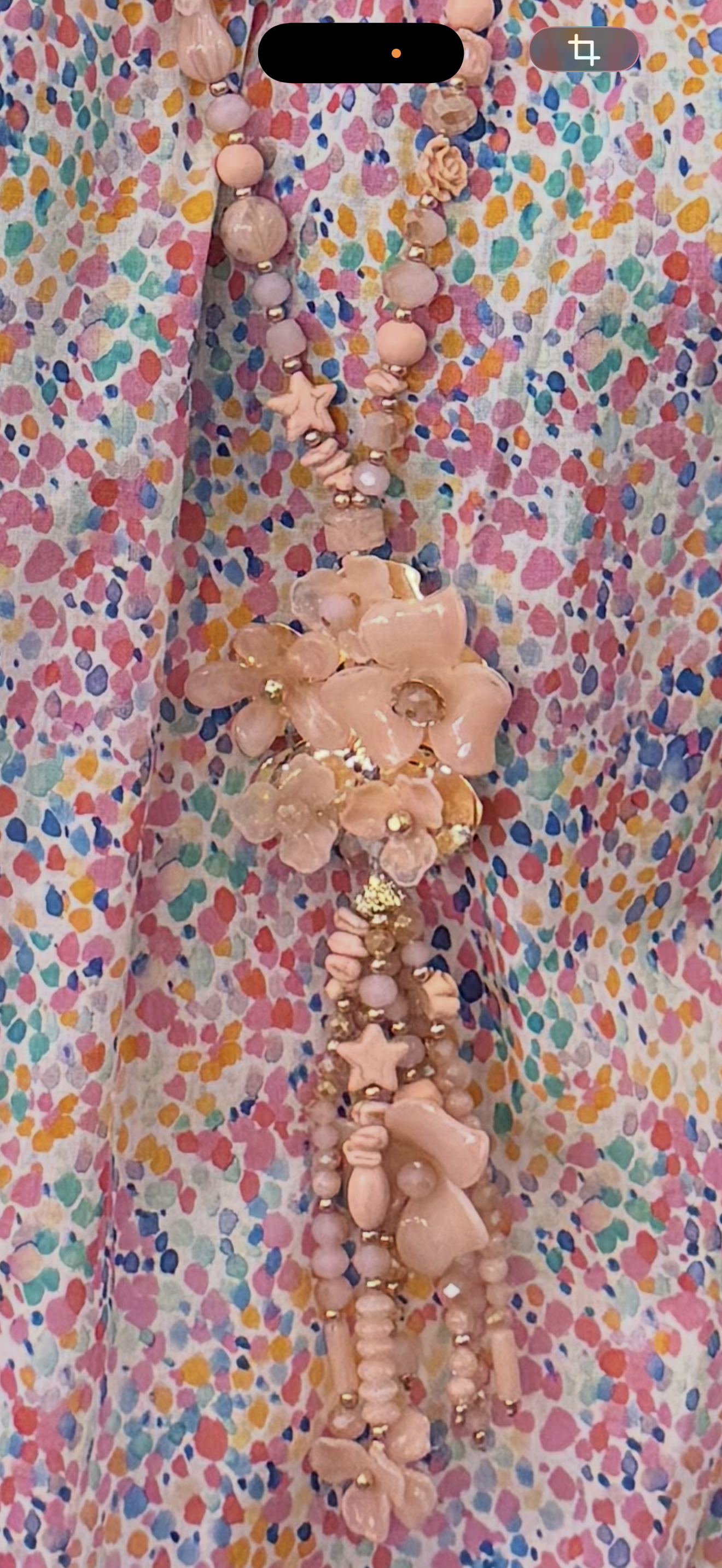 Sautoir fleur rose poudré