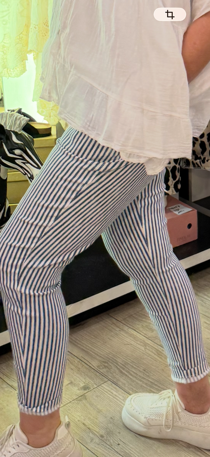 Pantalon magique rayé marine