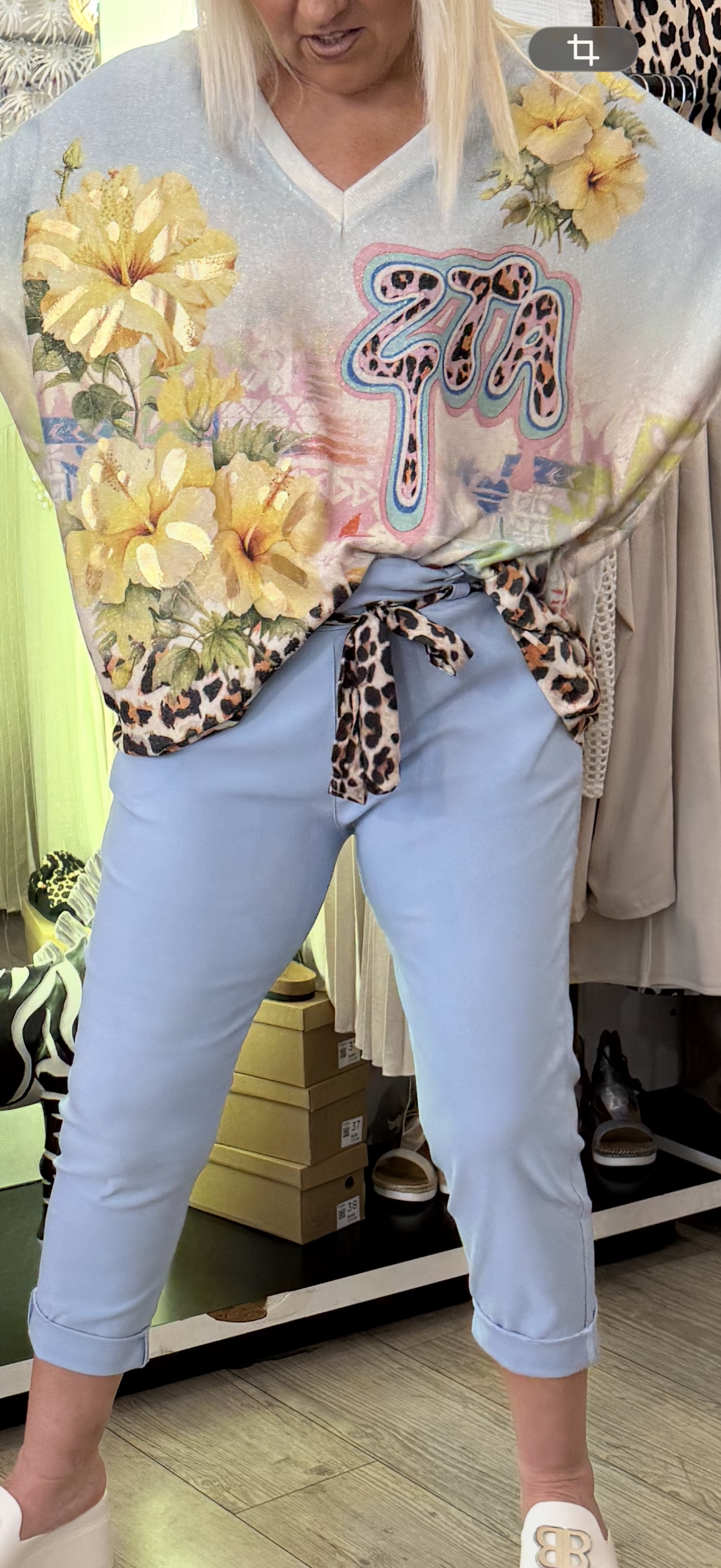 Pantalon ceinture Léo ciel GT
