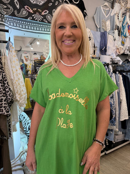 Robe t shirt verte