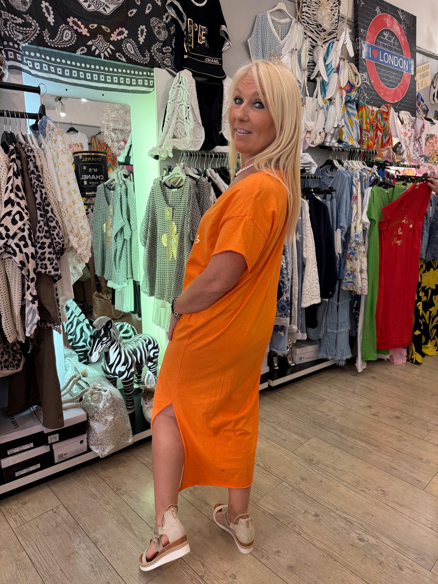 Robe t shirt orange