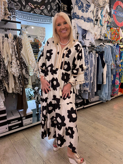 Robe tartan noire
