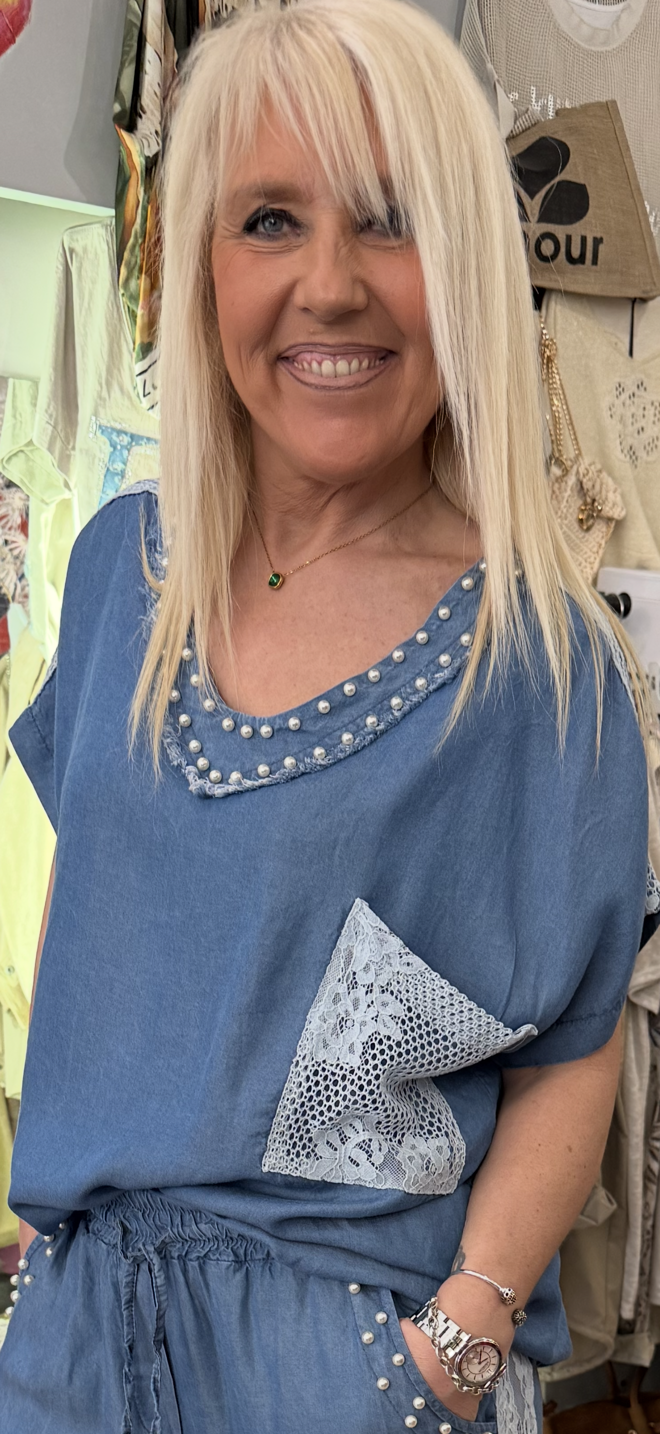 Tunique tencel dentelle