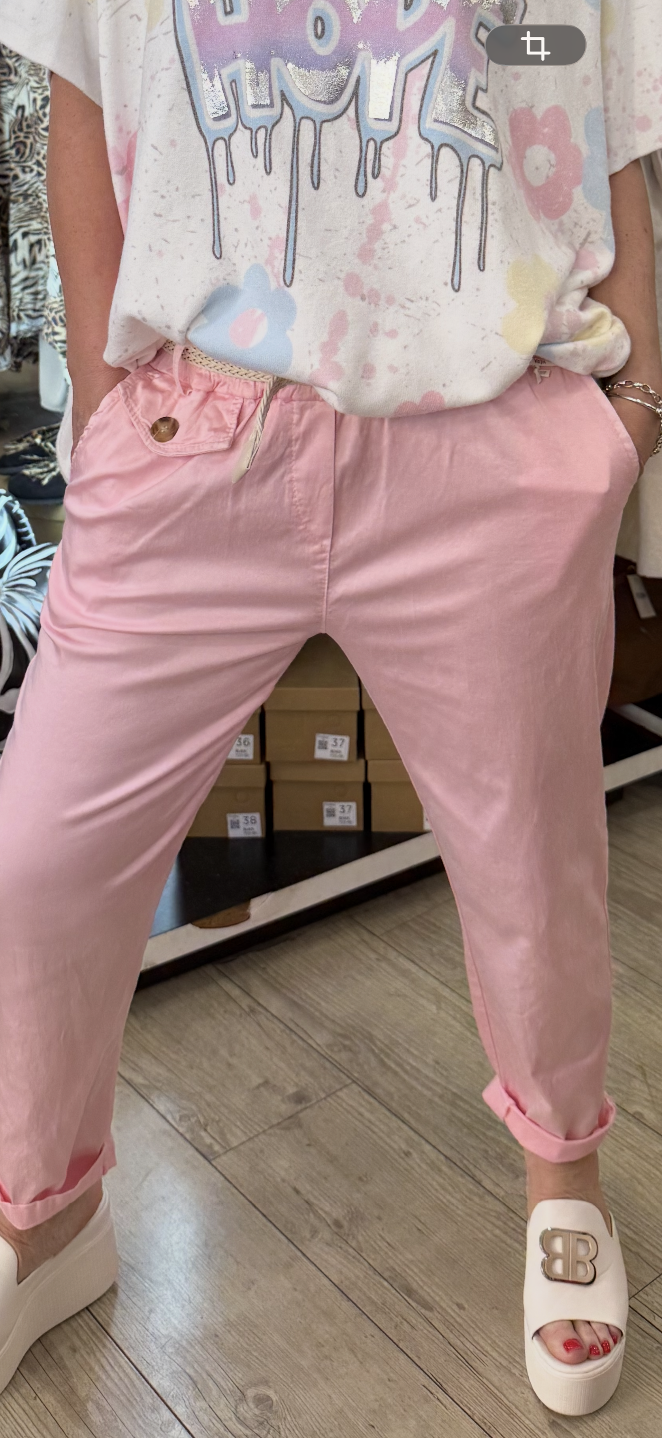 Pantalon chino rose