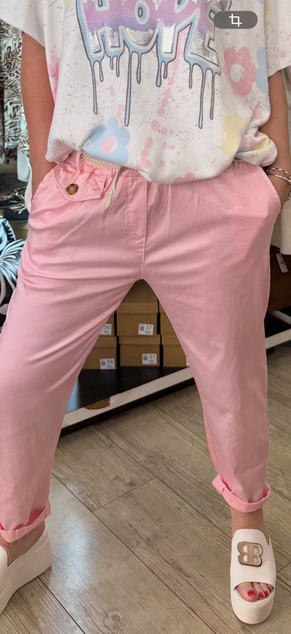 Pantalon chino rose