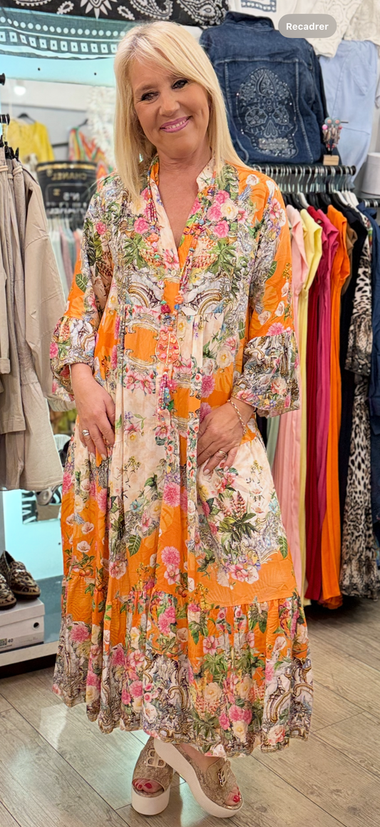 Robe bohème orange