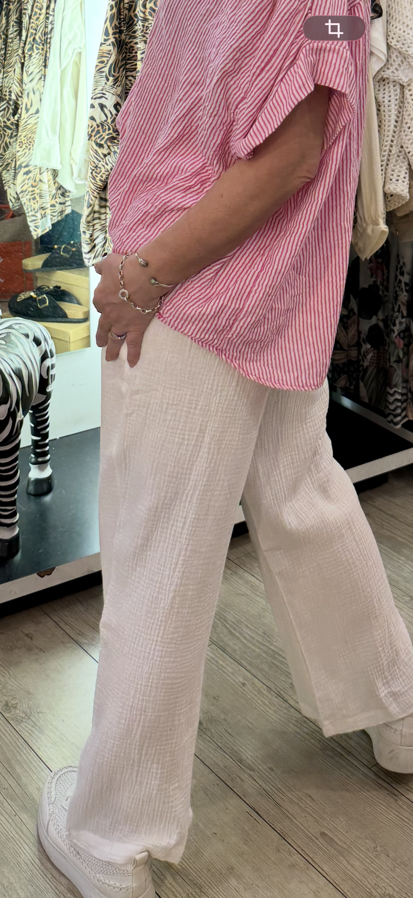 Pantalon polo gaze de coton blanc